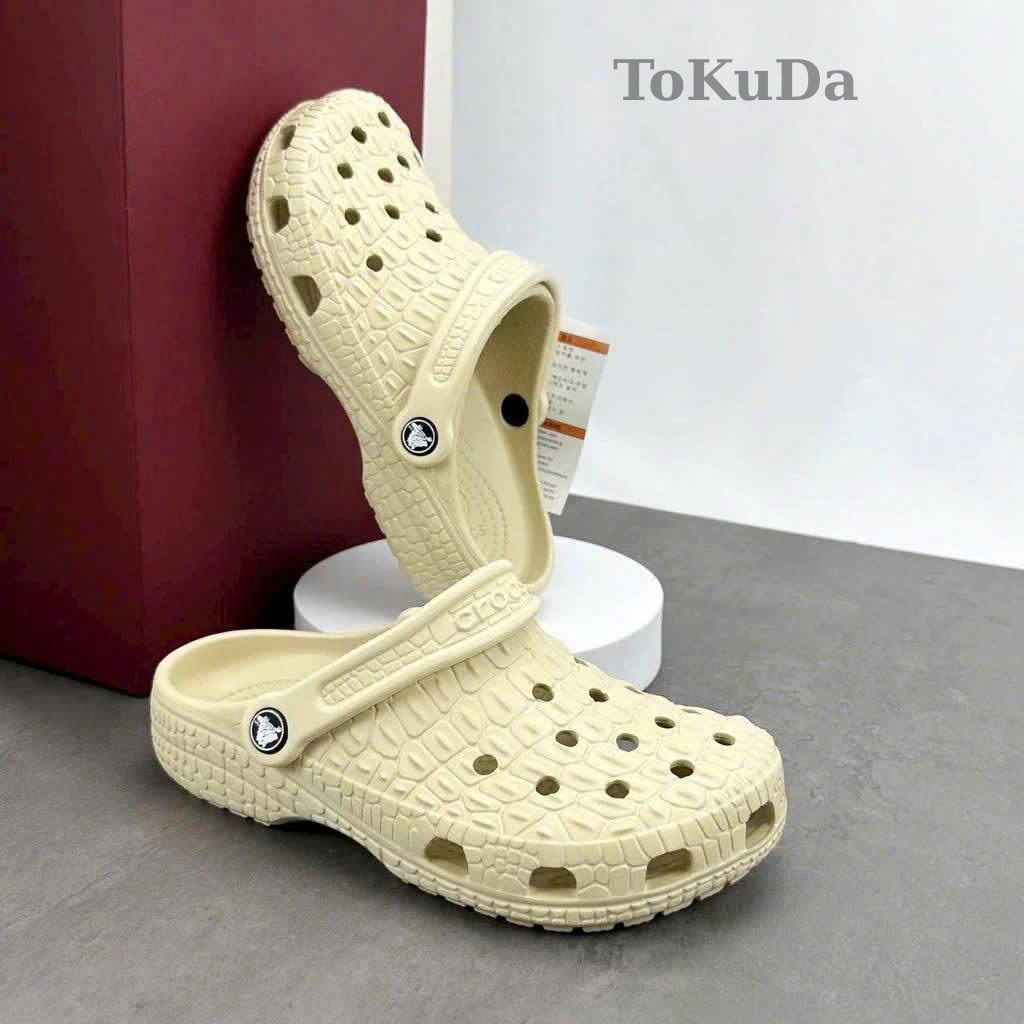 dép sục crocs baya vân cá sấu, giày sandal nữ crocs classic crocskin clogs nữ-tokuda