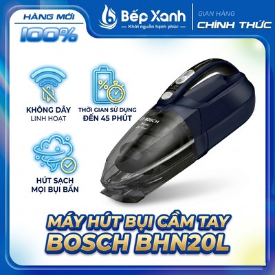 Máy Hút Bụi Bosch BHN20L (18V) - Pin Trâu 45 Phút - Hút Cực Mạnh - Nhỏ Gọn Cho Ô Tô & Gia Đình - Hàng Chính Hãng