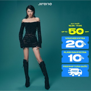 UP TO 70% + VC HOT 200K || JIRENE Đầm MISS SIGNAL vải ren xuyên thấu gợi cảm họa tiết bướm đính