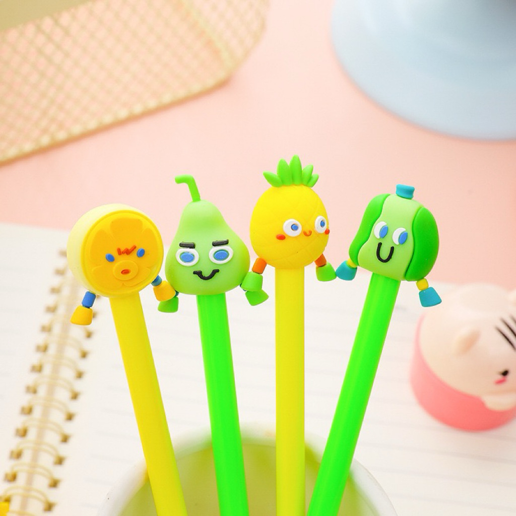 Set 10 Bút trái bơ bút nước hoa quả bút nước học sinh bút gel ngòi thay thế bút nước học sinh ngộ nghĩnh bút văn phòng