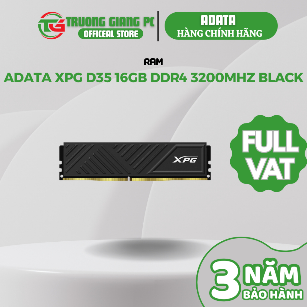 [SẢN PHẨM FULL VAT] RAM Adata XPG D35 16GB DDR4 3200Mhz Black - BẢO HÀNH CHÍNH HÃNG 36 TH