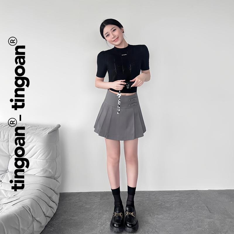 TINGOAN® x KOL - Áo len crop lửng in vân hoa FLOWER TOP | BigBuy360 - bigbuy360.vn
