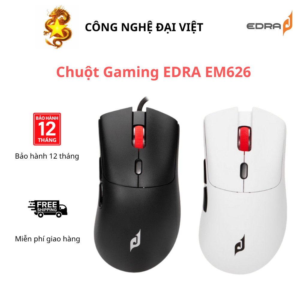 Chuột Gaming EDRA EM626 (12000 DPI)