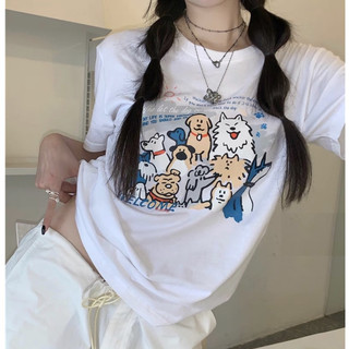 [RẺ VÔ ĐỊCH] Áo thun baby tee đàn cún đáng yêu  nữ - Phông kiểu dáng suông body cộc tay bánh bèo tiểu thư hotgirl đẹp