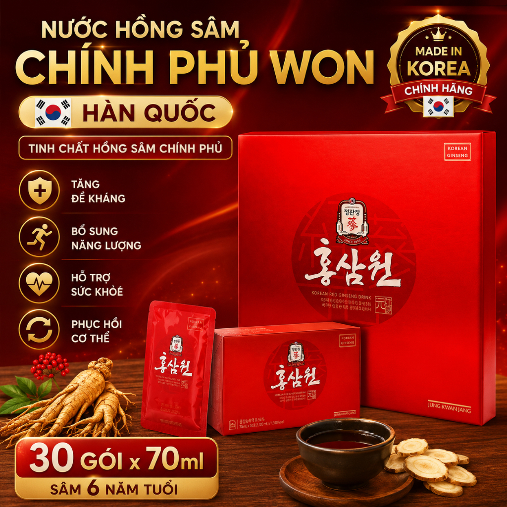 Nước Hồng Sâm Won KGC Cheong Kwan Jang - 70ml x 30 gói - CHEONG KWAN JANG KGC