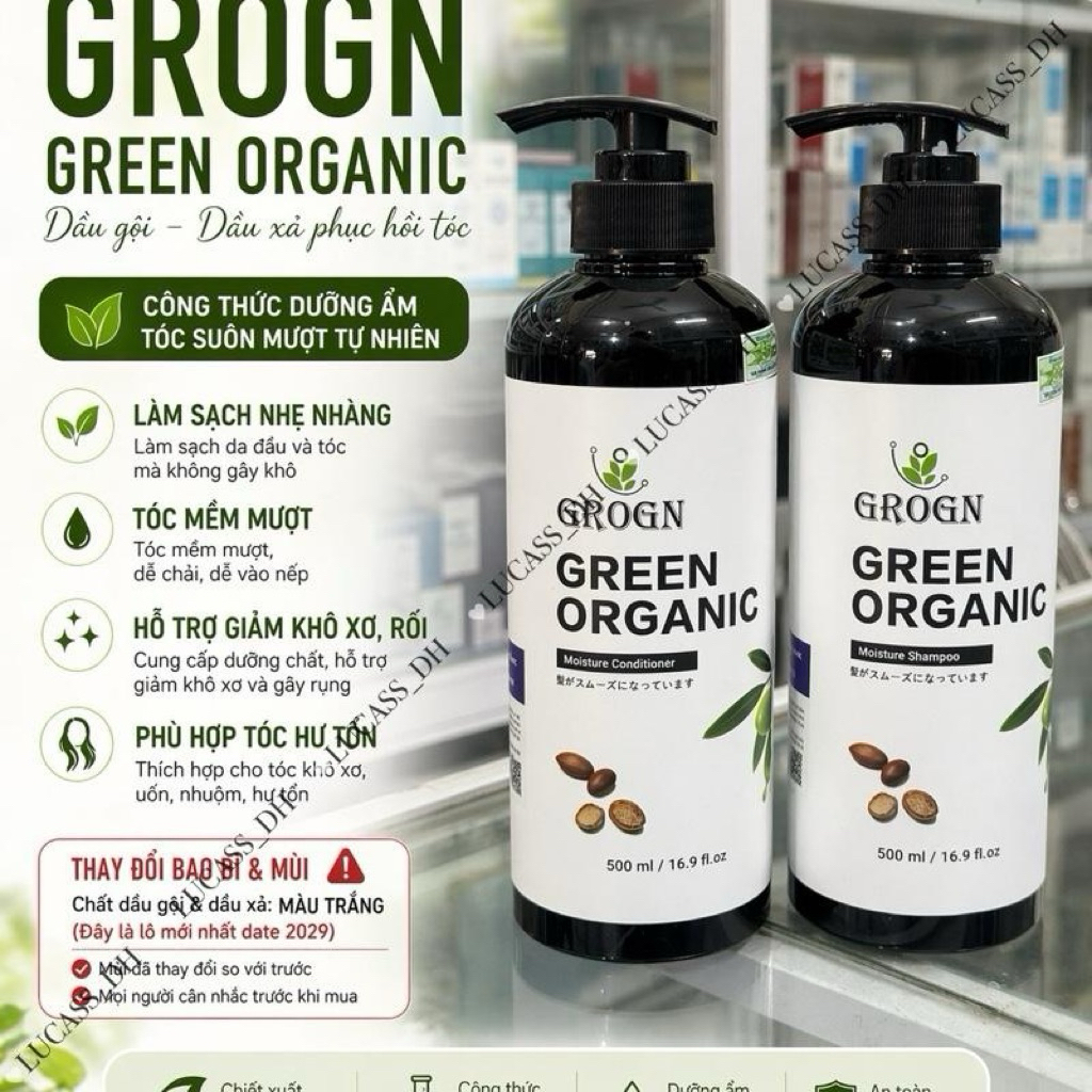 Dầu gội LEVA Green Organic Olive Oil Chăm Sóc Tóc 500ml / 800ml / 1000ml