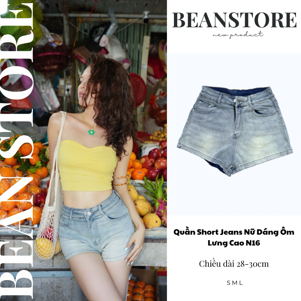 Quần Short Nữ Lưng Cao Dáng Ôm chất liệu Denim Co Giãn form Ngắn Quần Jeans Nữ dáng Ngắn Hach Dáng | BigBuy360 - bigbuy360.vn