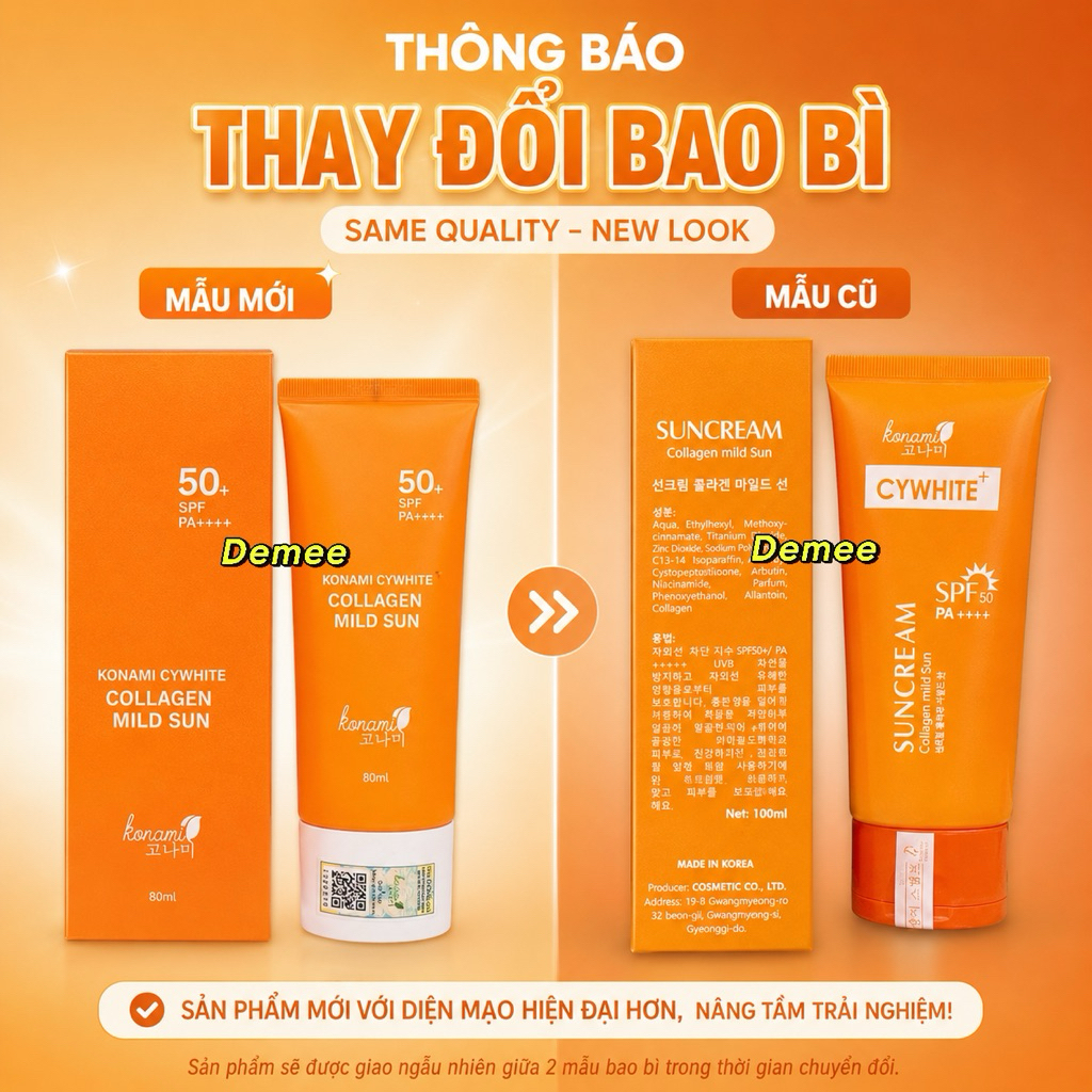 Kem Chống Nắng CYWHITE KONAMI SPF50 PA+++ 100ML – Chống Nắng Phổ Rộng, Không Bết Dính, Mịn Da, Kiềm 
