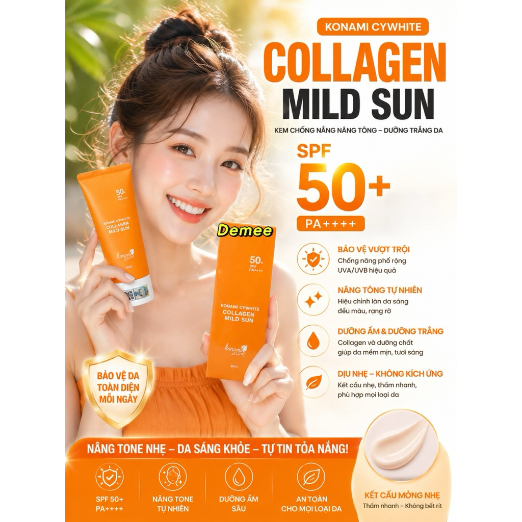 Kem Chống Nắng Cywhite Collagen Mild Sun SPF50+ PA++++ 100ML