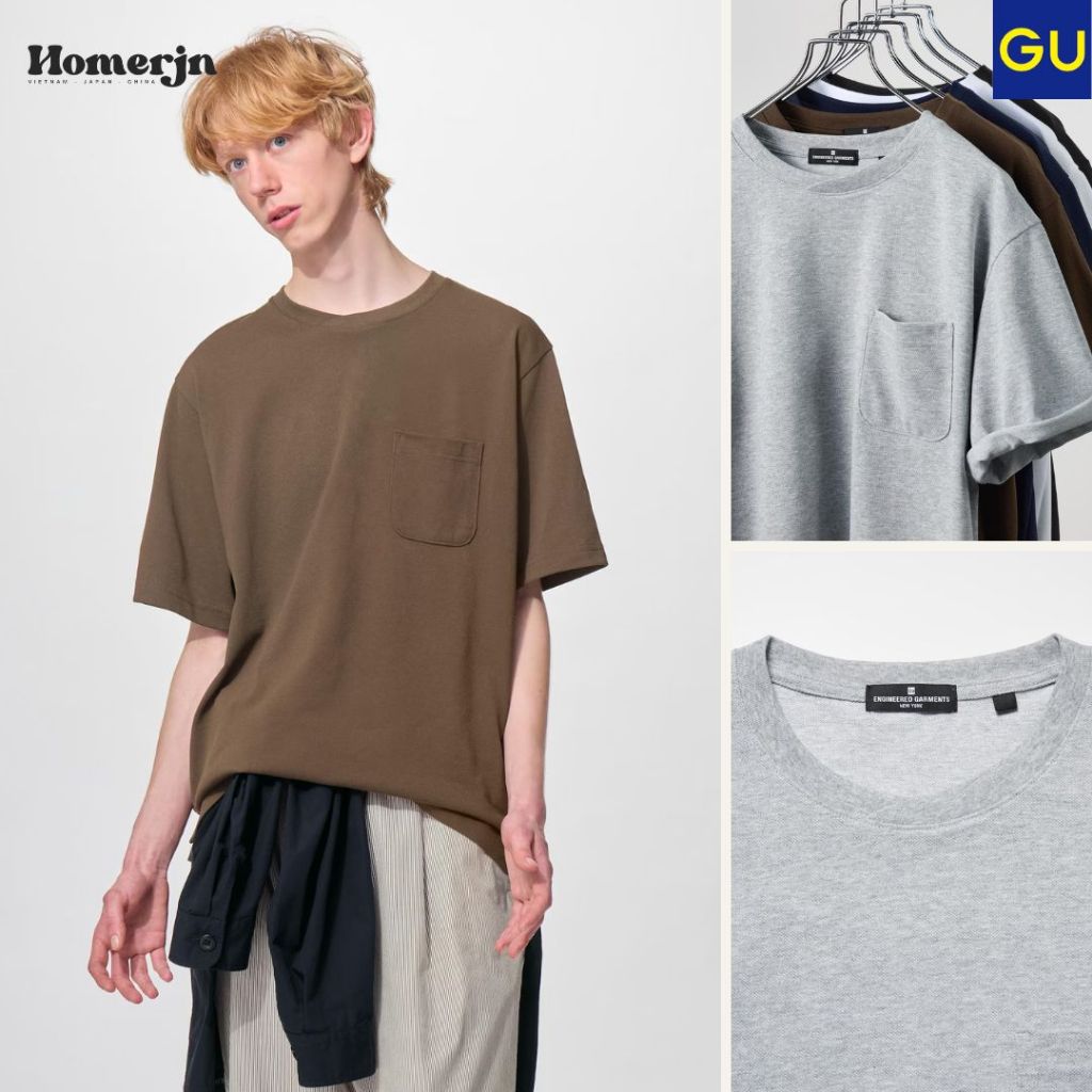 [GU JAPAN] DEAL SALE - Áo Thun GU Dry Kanoko Cổ Chéo Có Túi Áo ENGINEERED GARMENTS