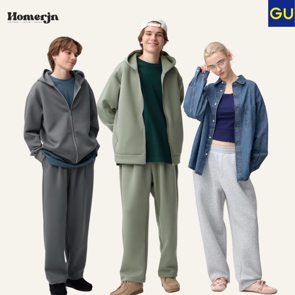 [GU JAPAN] DEAL SALE - Quần Sweatpants Dáng Suông Carrot GU Japan Form Wide Tapered Nam Nữ (Unisex)