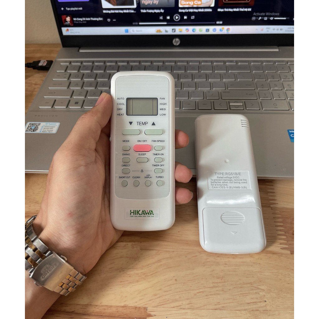 Remote Điều khiển điều hòa máy lạnh Hikawa hàng Zin chính hãng