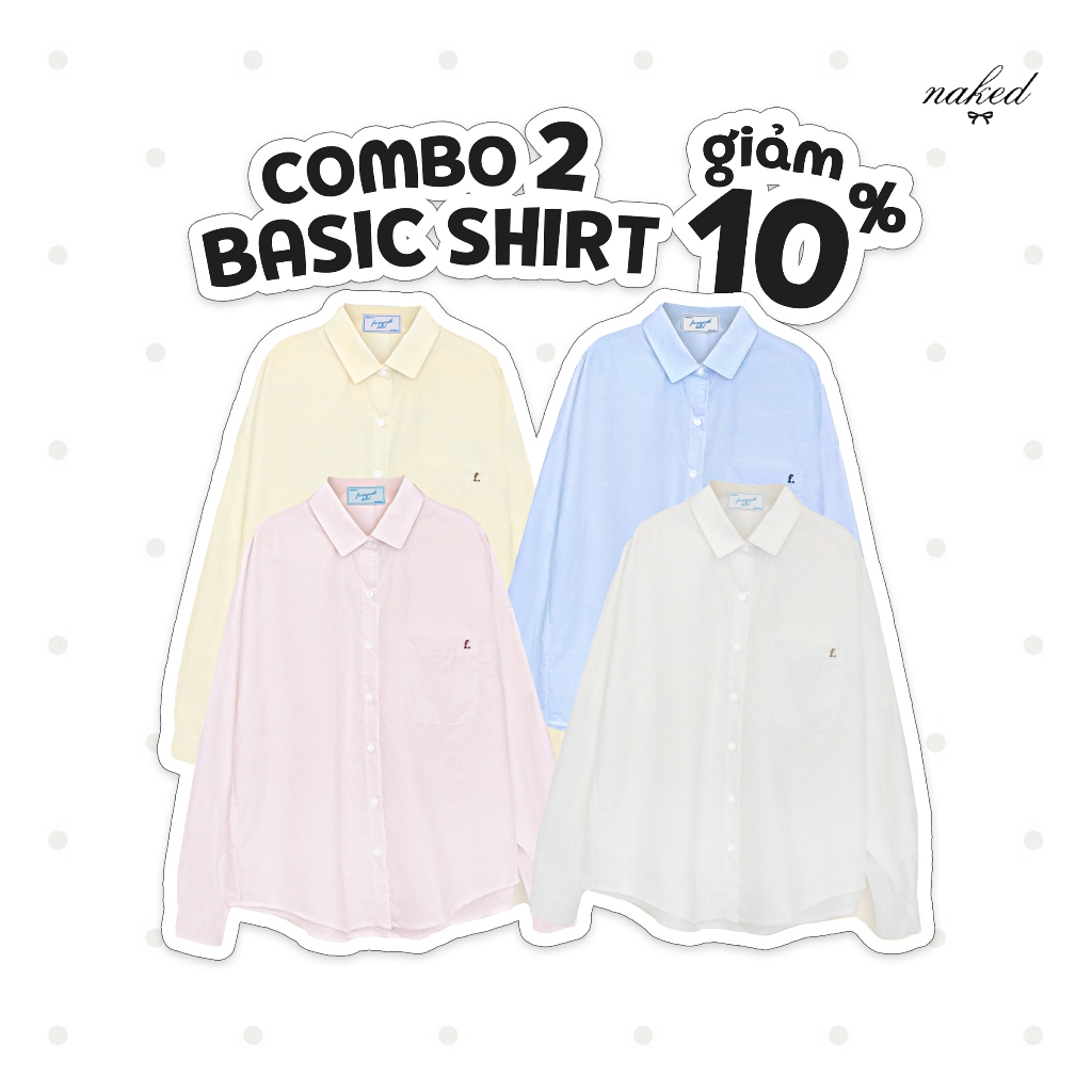 Áo sơ mi tay dài nữ NAKEDbyV sơmi rộng thoáng mát ít nhắn BASIC SHIRT