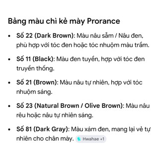 Chì kẻ mày Prorance Hàn Quốc