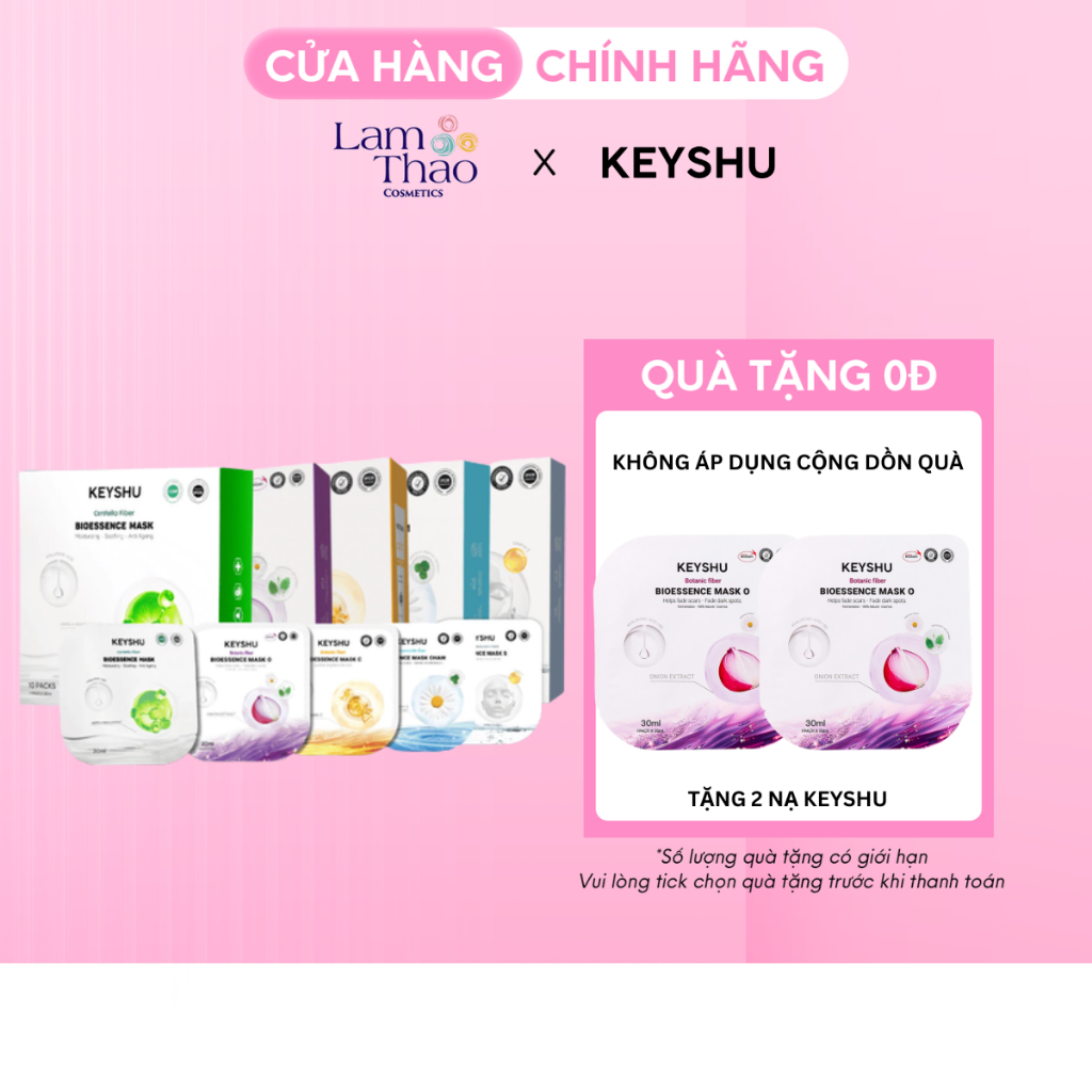 [TẶNG 2 NẠ HÀNH TÍM ] [DẠNG HỘP] Keyshu Mặt Nạ Keyshu Essence Mask