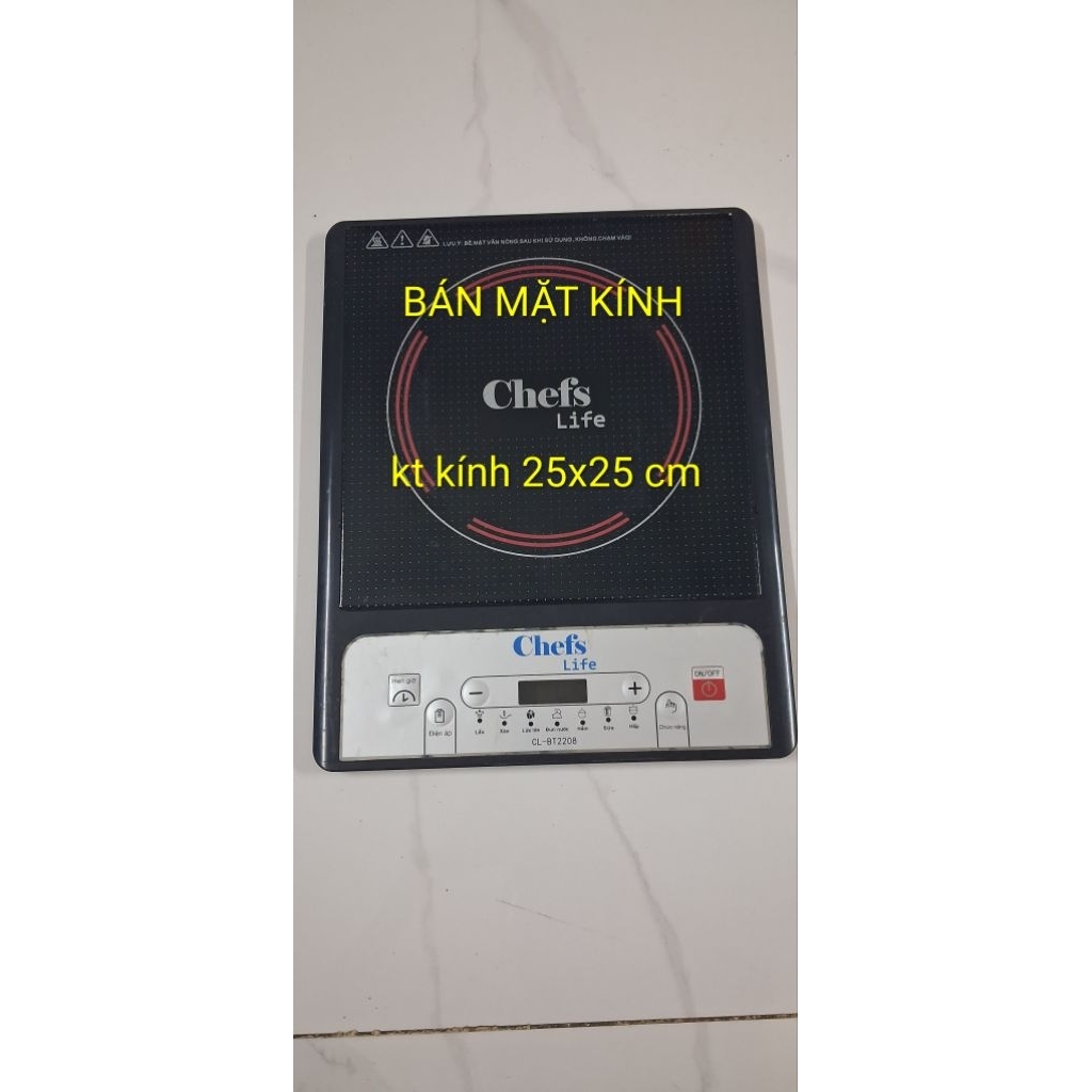 Mặt kính bếp từ Chefs Life CL-BT2208 kt kính 25x25 cm