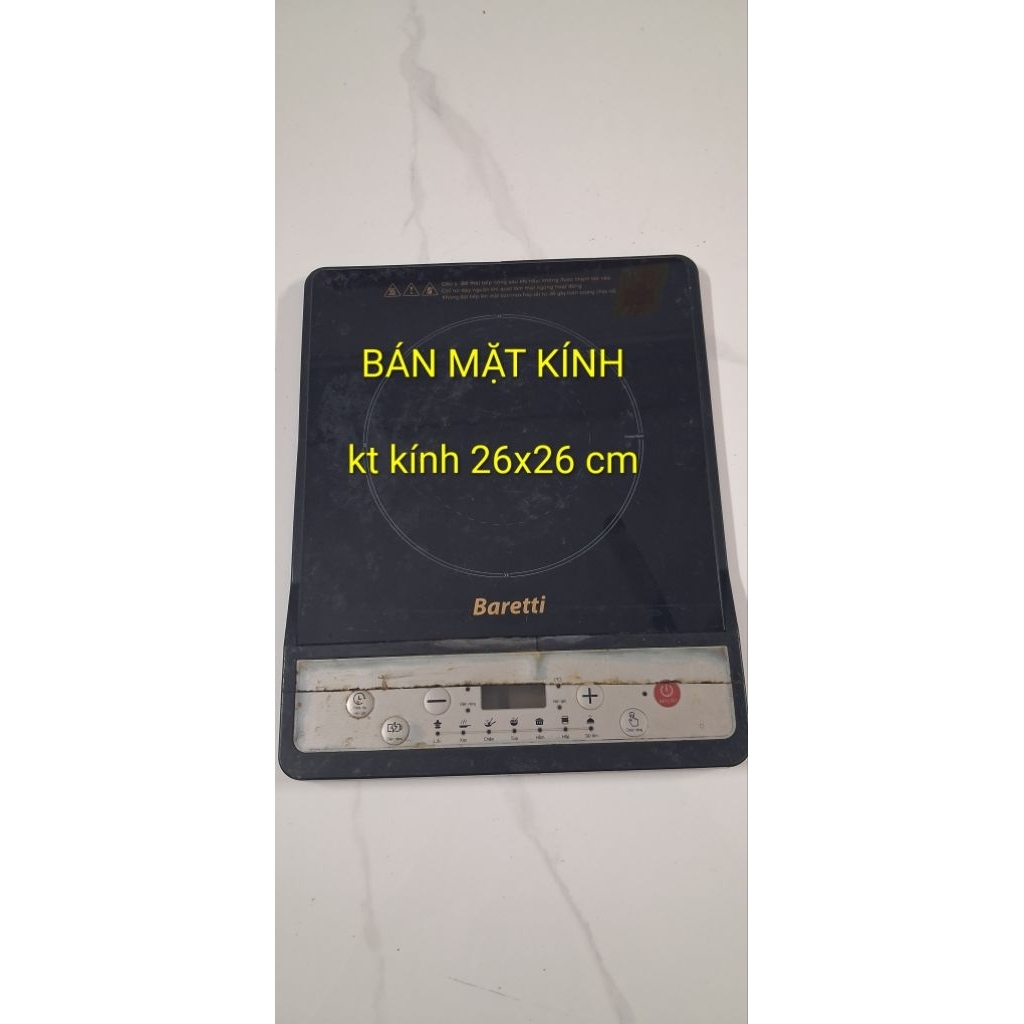 Mặt kính bếp từ Baretti kt kính 26x26 cm