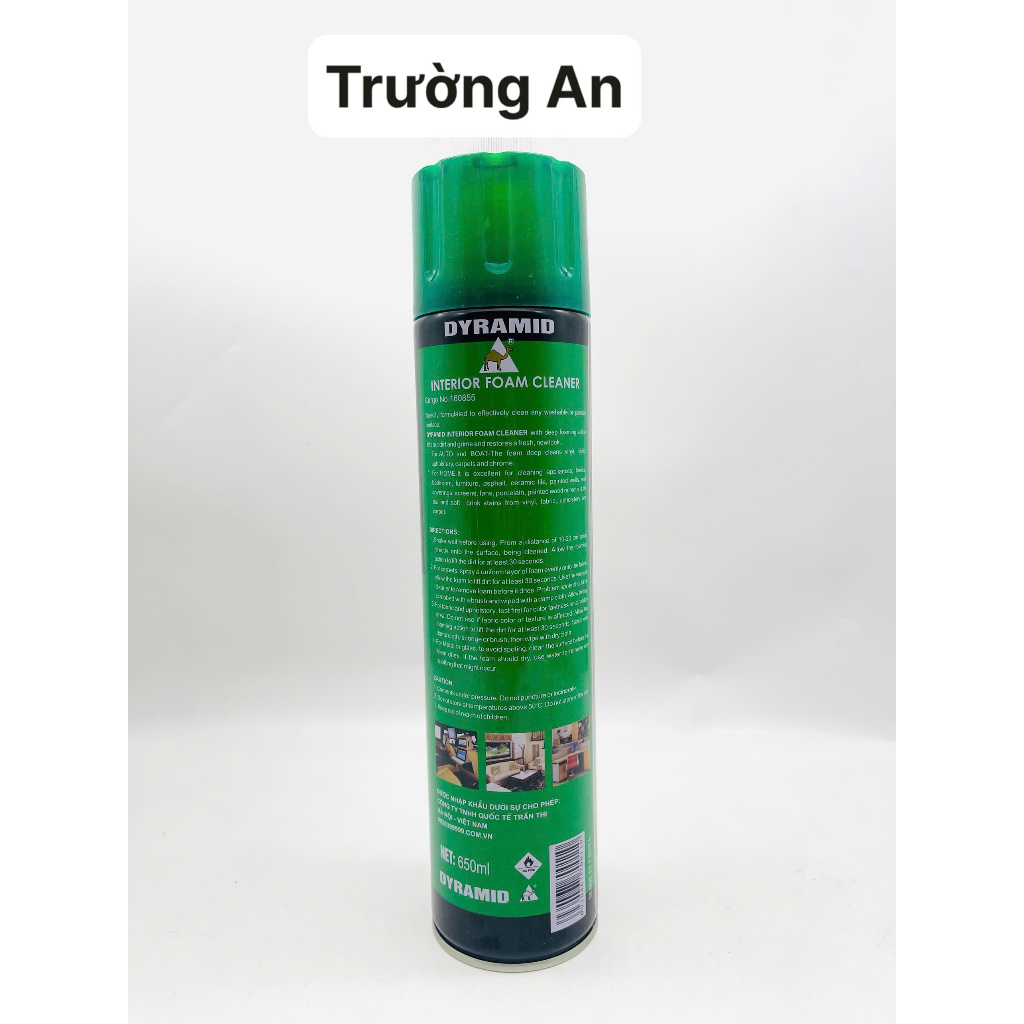 (TRƯỜNG AN CAR) COMBO 12 CHAI Vệ Sinh Nội Thất Ô Tô DYRAMID 650ml Foam Cleaner Sạch Ghế Da,Taplo...