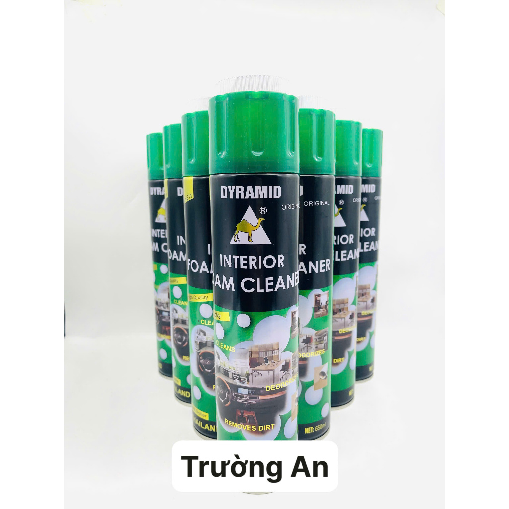 (TRƯỜNG AN CAR) COMBO 12 CHAI Vệ Sinh Nội Thất Ô Tô DYRAMID 650ml Foam Cleaner Sạch Ghế Da,Taplo...
