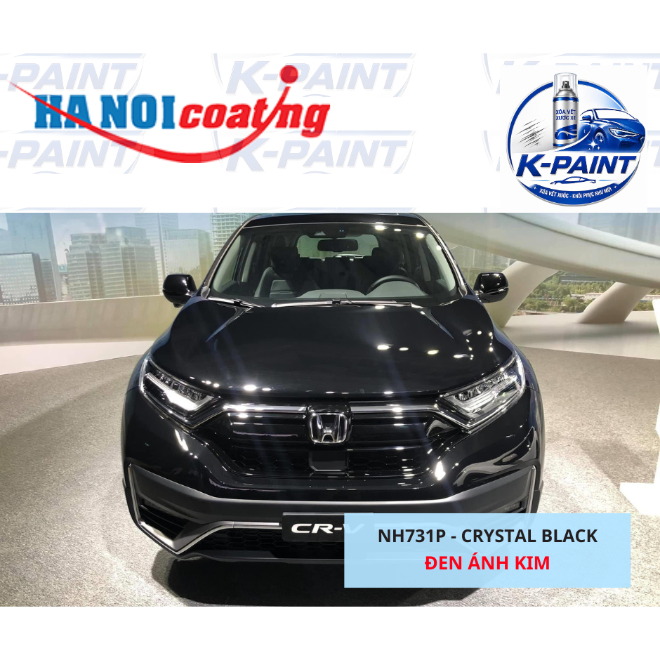 Sơn Xịt Xóa Vết Xước cho xe HONDA CR-V màu ĐEN ÁNH KIM mã màu NH731P - CRYSTAL BLACK chính hãng K-PA