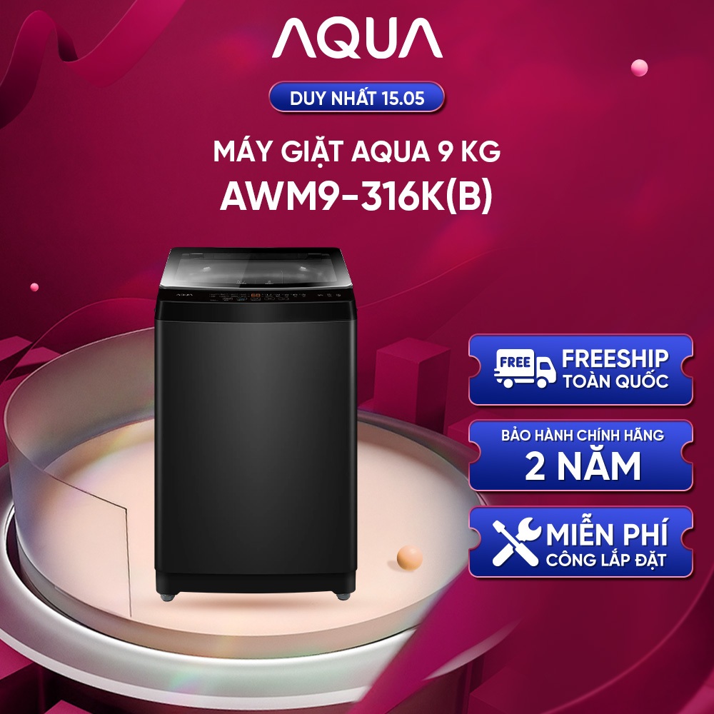 [SALE SỐC] Máy giặt Aqua 9 kg AWM9-316K(B) - Bảo hành 2 năm - Freeship toàn quốc