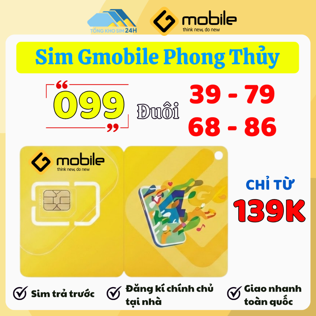 Sim Gmobile Đuôi Thần Tài 39 79 Lộc Phát 68 Phát Lộc 86 sim Sóng Mobifone giá rẻ số đẹp