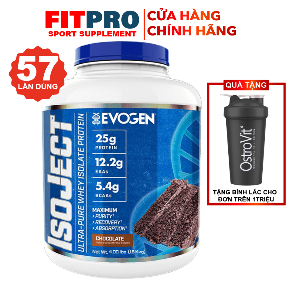 Evogen ISOJECT (57 Lần Dùng) Whey Protein Isolate Tinh Khiết | Tăng Cơ và Phục Hồi Cơ