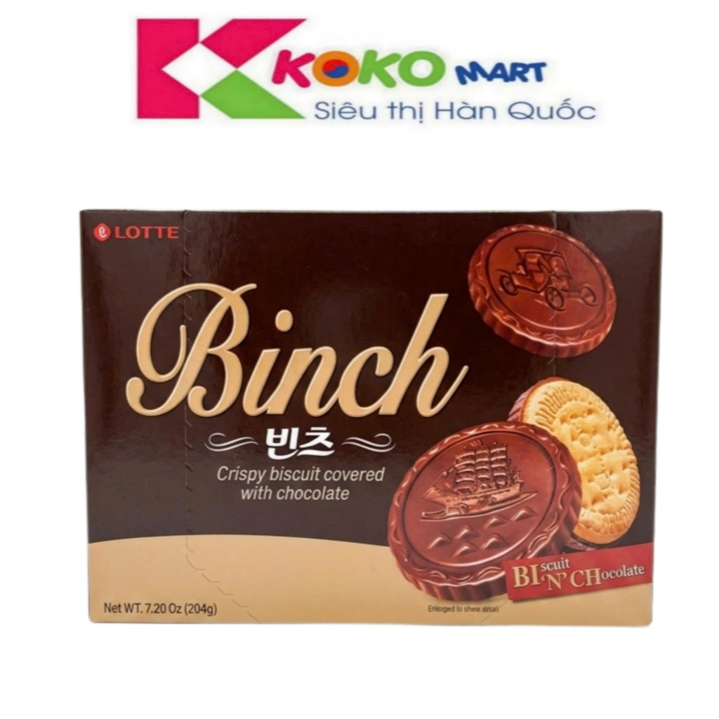 Bánh quy sô cô la Binch Hàn Quốc Lotte 204g