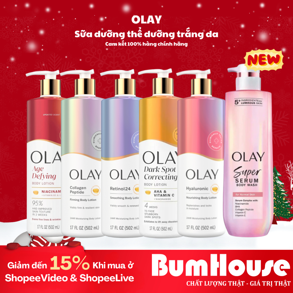 Kem Dưỡng Thể Olay Collagen B3 Firming & Hydrating Body Lotion 502ML/ 547ml