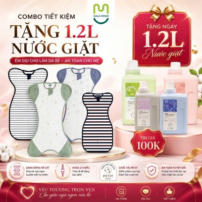 [TẶNG nước giặt] Nhộng chũn cho bé Ualarogo sợi tre khóa 2 chiều dễ mặc thay bỉm co giãn mùa hè 902