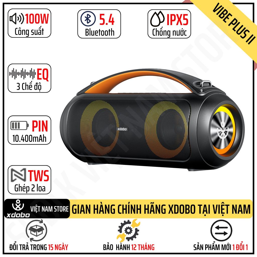 Loa Bluetooth Xdobo Vibe Plus II Công Suất 100W Siêu Trầm Hay Hơn Tronsmart bang Bản Cập Nhật Của Xd