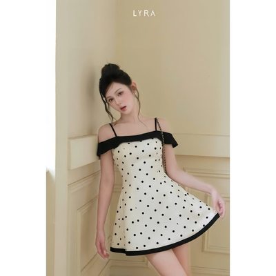 LYRA - Váy 2 dây chấm bi dáng xoè tiểu thư đi chơi đi tiệc sang chảnh CSYVD0201