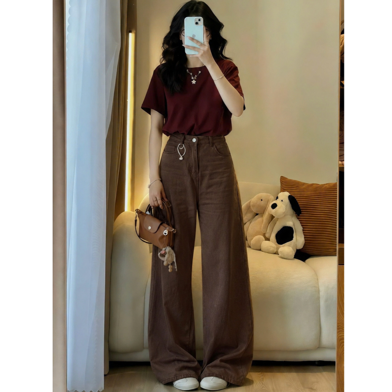 Quần Kaki Jeans Trắng ống suông MIAA nhiều màu tôn dáng form unisex nam nữ Chất Vải Jeans Cao Cấp màu Trắng và Nâu | BigBuy360 - bigbuy360.vn