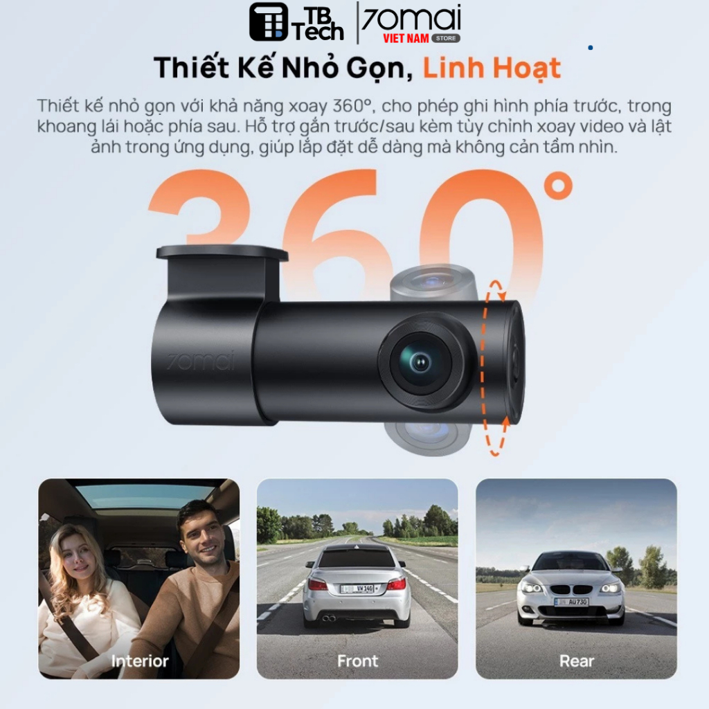 Camera Hành Trình 70mai M310 Plus 3K Phiên Bản Quốc Tế, Ghi Hình 3K HD Ra Lệnh Giọng Nói