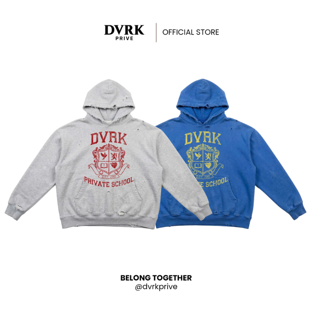 Áo Hoodie Unisex Form Oversized DVRK Privé Vải Cotton Cao Cấp Local Brand - Mini Drop Private School
