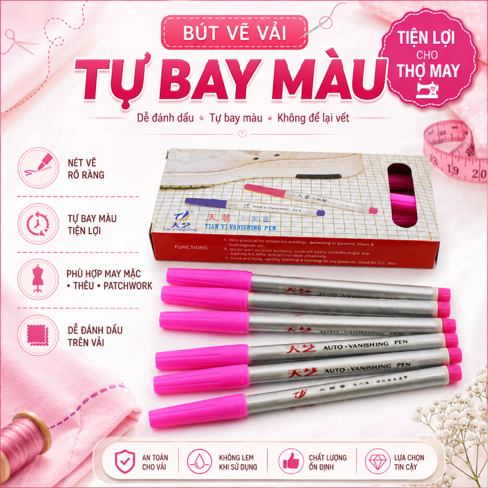 BÚT VẼ VẢI TỰ BAY MÀU.