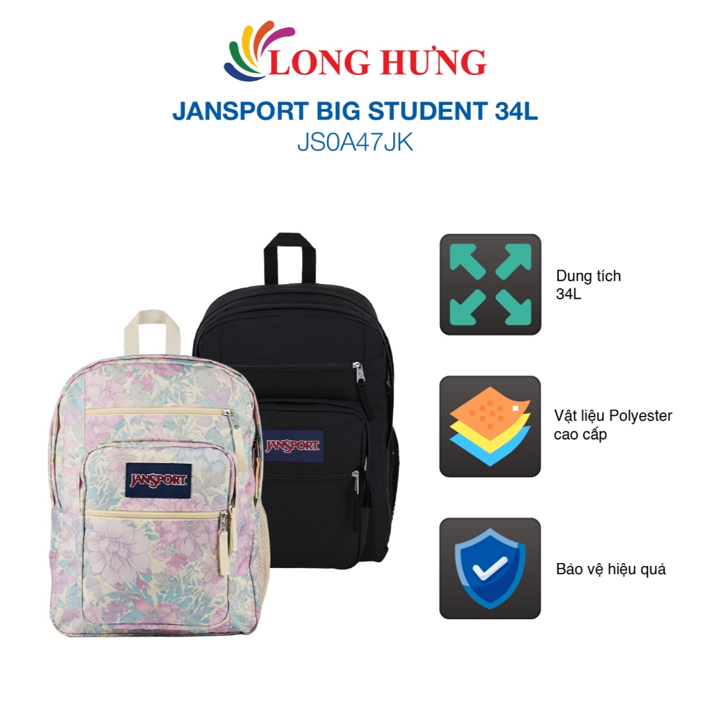 Ba lô JanSport Big Student 34L JS0A47JK - Hàng chính hãng