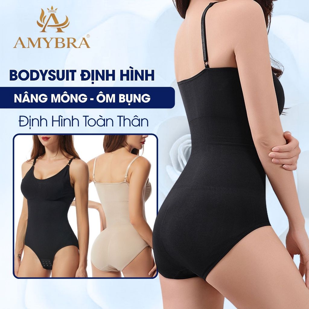 Bodysuit Định Hình Siết Eo Nâng Mông Nâng Ngực (3 IN 1) - Đồ Lót Định Hình Toàn Thân AMYBRA N3985