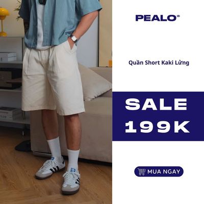 Quần Short Kaki Lửng PEALO SS25 Form Ống Rộng SPT4