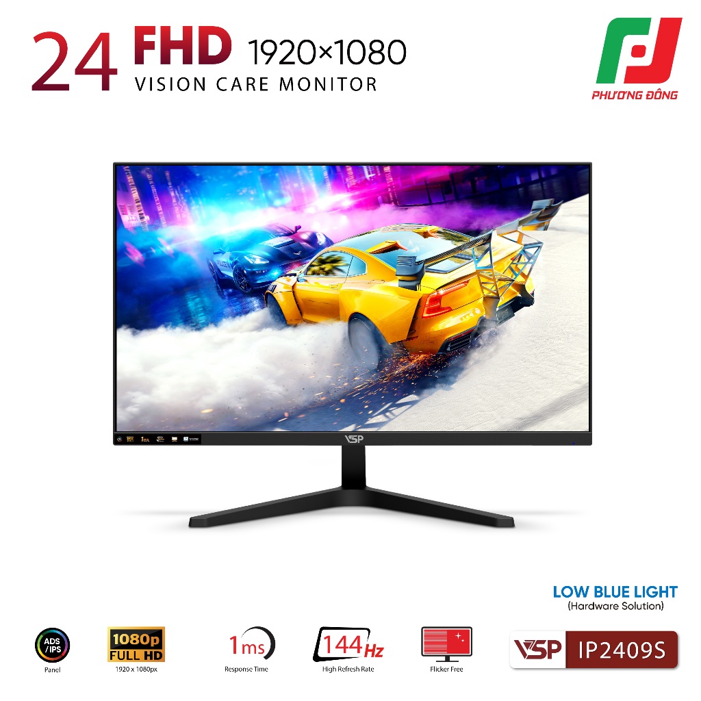 Màn hình VSP IP2409S (23.8Inch/ 144HZ/ IPS/ FHD/1MS) CHÍNH HÃNG-BH 3 năm