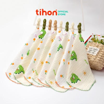 Combo 3 khăn mặt TIHON cao cấp mềm mịn họa tiết ngộ nghĩnh cho bé COMBO04