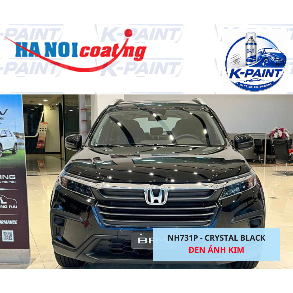 Sơn Xịt Xóa Vết Xước cho xe HONDA BR-V màu ĐEN ÁNH KIM mã màu NH731P - CRYSTAL BLACK chính hãng K-PA