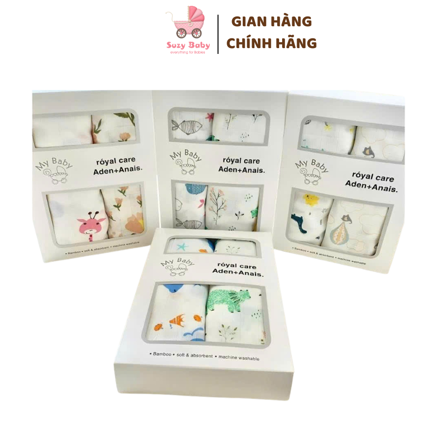Hộp 2 khăn tắm aden anais
