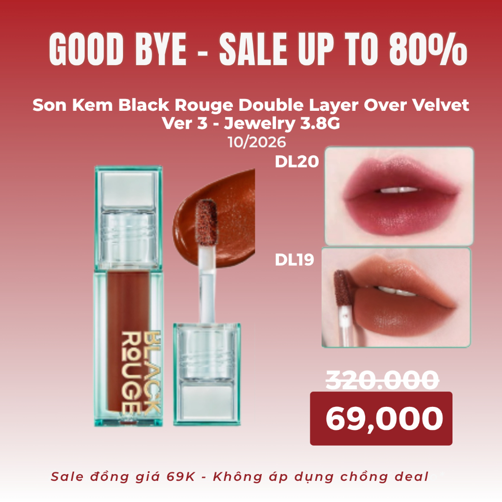 [100% AUTH] Son Kem Black Rouge Double Layer Over Velvet Ver 3 - Jewelry 3.8gr