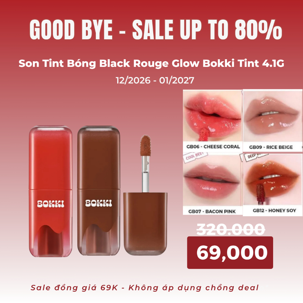 Son Tint Bóng Black Rouge Glow Bokki Tint