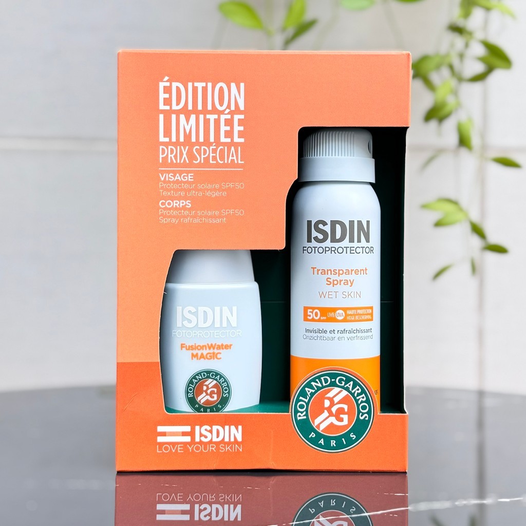 Bộ chống nắng Toàn thân ISDIN Fusion Water Magic SPF50 + Transparent Spray SPF50