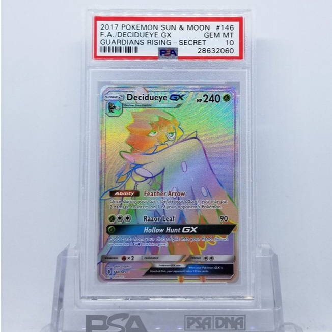 Thẻ PSA10 ENGLISH 146/145 DECIDUEYE GX GEM MT SPECIAL ART RARE D91 7