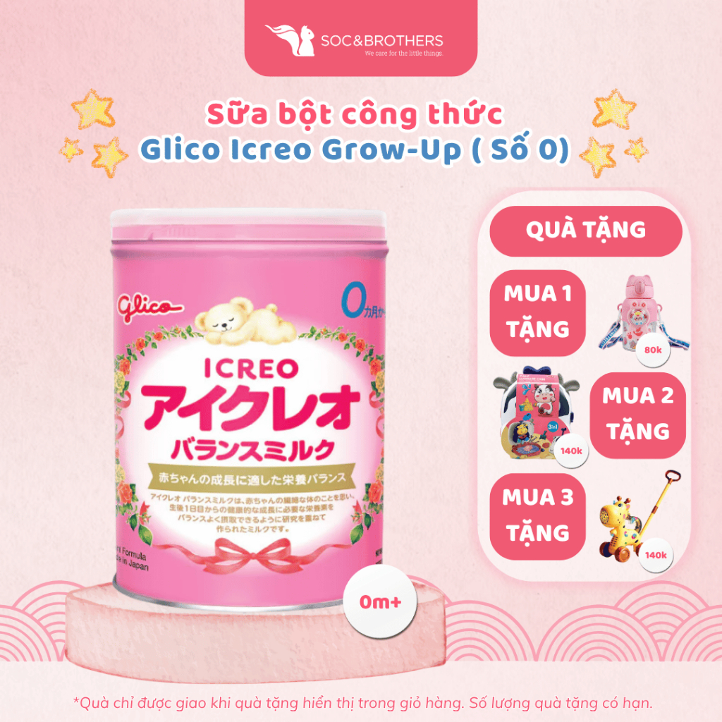 Sữa Bột Công Thức Cho Bé Glico Icreo Balance Milk (Icreo Số 0) Nhật Bản - Hỗ Trợ Tiêu Hóa - socandbr
