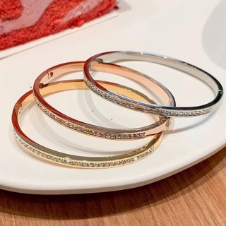 Vòng tay nữ DECOCO ACC Elifa cuff titan không đen gỉ đính đá ( kèm Túi giấy + Hộp + Thiệp )