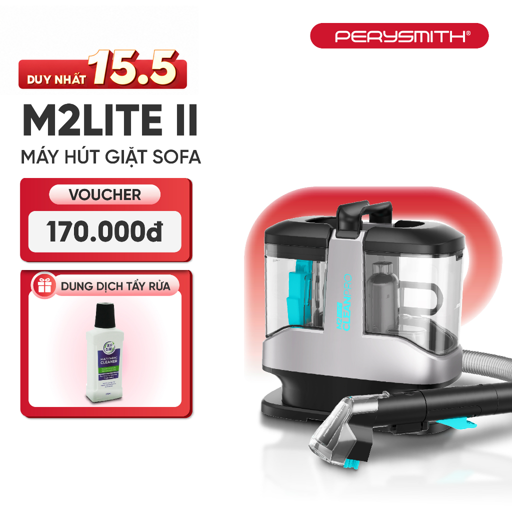 Máy Giặt Hút PerySmith M2Lite-II CleanPro Diệt Khuẩn Giặt Hút Giặt Đệm Làm Sạch Ghế Sofa Nệm Thảm